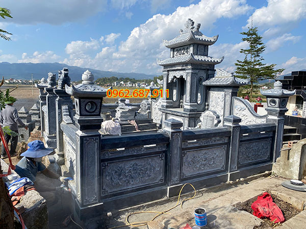 Hình anh ảnh thi công lắp đặt khuân viên lăng mộ